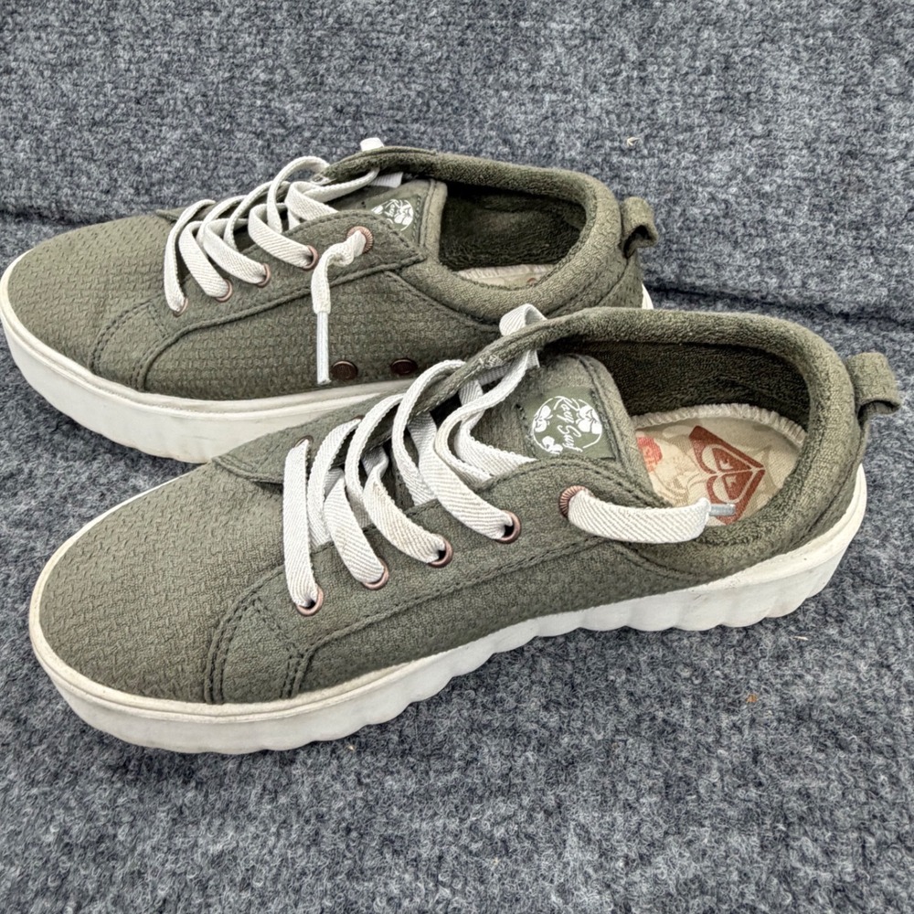 Roxy Sheilahh Women Olive Green Platform Sneakers ARJS700144 Size 7.5